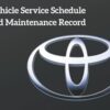 Vehicle Service Schedule and Maintenance Record: Replacement Service History Book