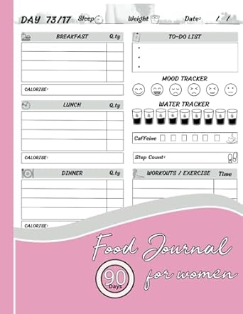 Food Journal: for women weight loss. Simple and Cute Daily Diary: Your Motivational Diet Guide.