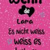 Wenn die Lara: Ein liniertes Notizbuch im A5 Format, als Geschenk für Lara, zum organisieren, notieren und planen.