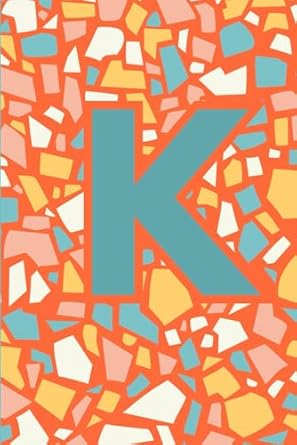 Orange and Teal Terrazzo Style Notebook with K