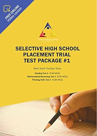 NSW SELECTIVE TRIAL TEST PACKAGE VERSION 1 (4 Tests) + Online Video Lessons