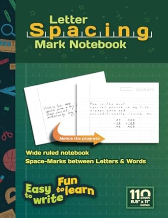 Letter Spacing Mark Notebook: Wide ruled with small marks on the baseline / 110 pages / 8.5x11 Inches / for Dysgraphia Kids