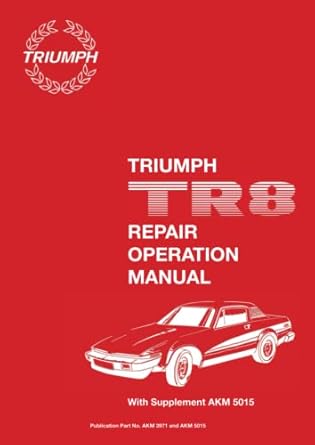 TRIUMPH TR8 Repair Operation Manual