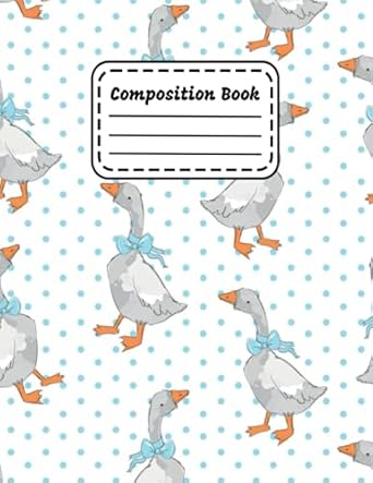 Composition Notebook: Goose Pattern, 120 White Pages Wide Ruled, (Goose Lovers Series).