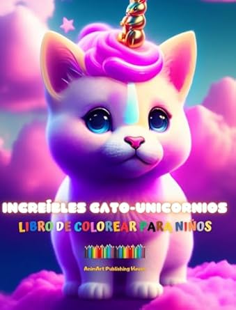 Increíbles gato-unicornios | Libro de colorear para niños | Adorables criaturas fantásticas llenas de amor: Felices gato-unicornios que impulsan la creatividad y diversión de los pequeños