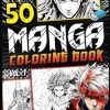 Manga coloring book: 50 Unique and Beautiful Anime Drawings to Colour - Japanese manga coloring book Shonen Fight Ninja Samurai Shaman Magician ... children, Teenagers, Adults, girls and boys.