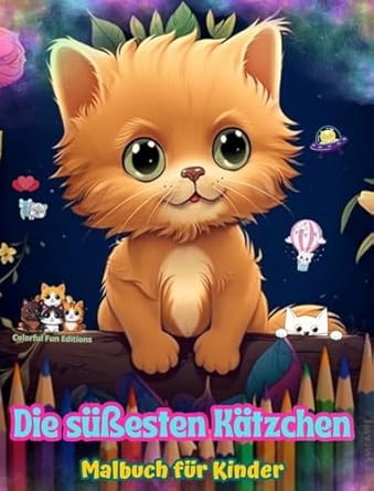 Die süßesten Kätzchen - Malbuch für Kinder - Kreative und lustige Szenen lächelnder Katzen: Bezaubernde Zeichnungen, die Kreativität und Spaß für Kinder fördern