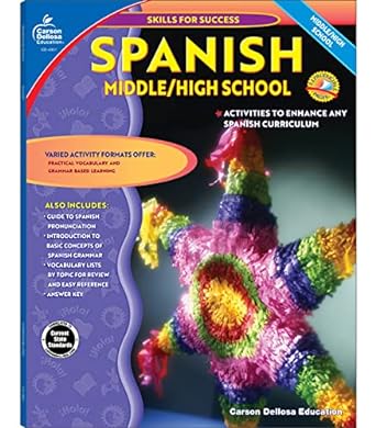 Skills for Success Spanish Workbook Grades 6-12 , Middle School and High School Vocabulary Building, Grammar Practice for Homeschool or Classroom (128 pgs)
