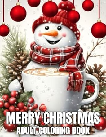 Merry Christmas Coloring Book for Adults: Large Print Winter Coloring Book for Adults and Seniors | 50 Easy & Simple Christmas Coloring Pages | Christmas Scenes Coloring Book