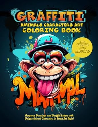 The Graffiti Animals Characters Art Coloring Book for Adults and Teens:: Gorgeous drawing, Graffiti letters, fonts and unique Characters Animals in street art style!