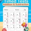Timed Tests: Addition and Subtraction Math Drills, Practice 100 days of speed drills