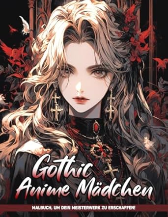 Gothic-Anime-Mädchen Malbuch: Gotische Schönheiten Malvorlagen Für Farben Und Geburtstagsgeschenke