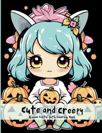 Cute and Creepy Kawaii Pastel Goth Coloring Book: Chibi Coloring Pages For Adults