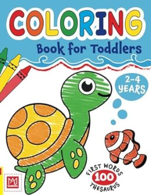 Coloring Book for Toddlers 2-4 years: Cute Animals and Simple Pictures To Learn and Color
