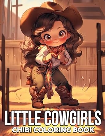 Little Cowgirls Chibi Coloring Book: Miniature Western World Coloring Pages Featuring Cute Chibi Cowgirls Illustrations for Kids and Teens Creativity and Stress Relief