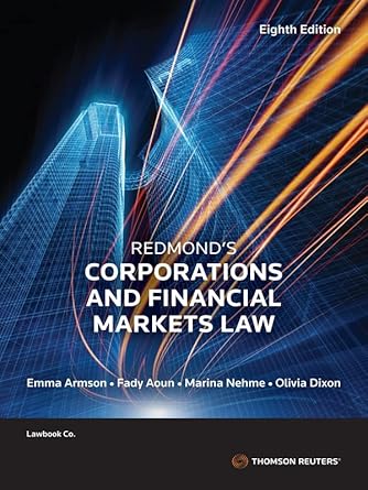 Redmond's Corporations and Financial Markets Law Eighth Edition - Book