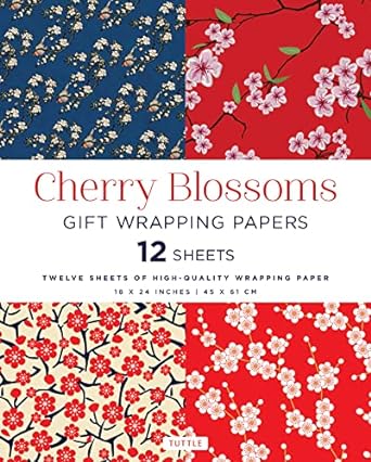 Cherry Blossoms Gift Wrapping Papers 12 Sheets: High-Quality 18 x 24 inch (45 x 61 cm) Wrapping Paper