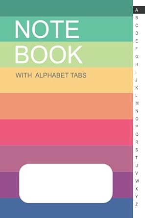 Notebook with alphabet tabs: Rainbow Compact Notebook, Lined paper size 6x9", 210 pages, vintage colored style cover 1