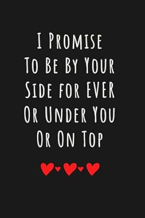 Valentines Day Gifts for wife :" I promise to be by your side or under of you or on the top", funny Gifts for Girlfriend Boyfriend, Husband , wife: ... Notebook for boyfriend girlfriend men husband