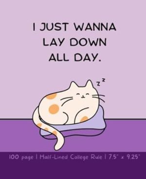 I Just Wanna Lay Down All Day Cat Nap Composition Notebook: Half Blank College Rule 100 page Notebook for Students