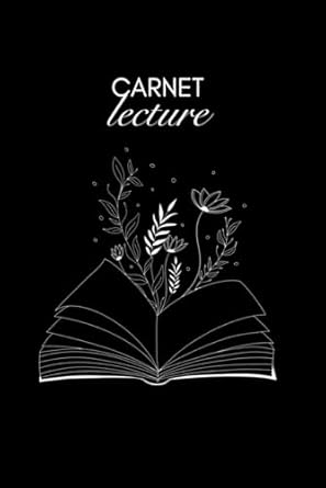 Carnet lecture: Journal de lecture noir en Français complet à remplir et à compléter