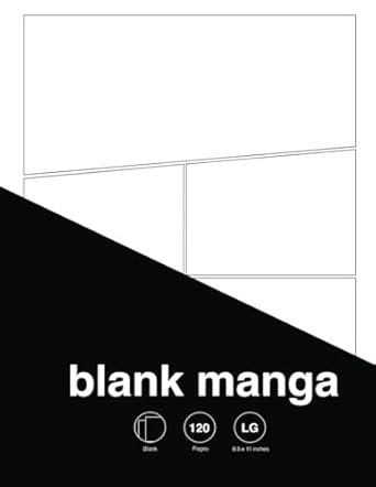 Blank Manga Book, Create Your Own Manga, Variety Of Templates, 120 pages, 8.5 x 11 inches