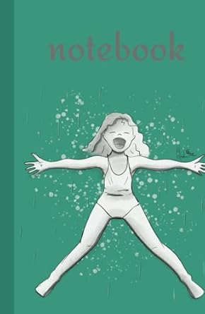 COMPOSITION NOTEBOOK: DOTS GRID NOTEBOOK, ILLUSTRATION HAPPY IN THE RAIN: 5,5 X 8,5 INCHES, 100 PAGES