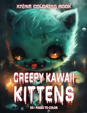 Anime Coloring Book Creepy Kawaii Kittens: Manga Art for Relaxation, Quirky and Adorable Feline Designs for Teens and Adults Seeking Creative Calm