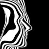 Abstract-human-head-made-black-white-stripes-monochrome Notebook