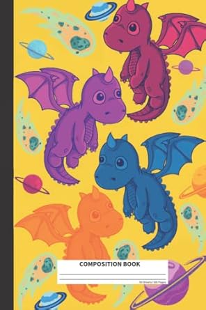 Composition Notebook: Cute Dinosaur Planet Pattern. Blank Lined.