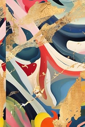 Colorful Abstract Metallic Brush Strokes Journal: 6 x 9in Hardcover, 174 Pages