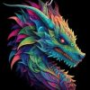 Fantasy Dragon Coloring Book for adults with black background