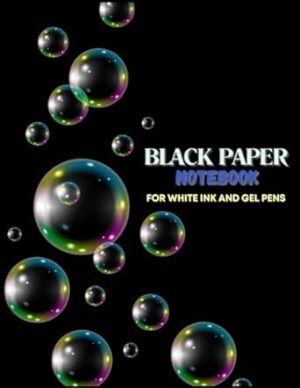 BLACK PAPER NOTEBOOK FOR WHITE INK AND GEL PENS: It is a notebook with black pages and lines designed especially for gel pens. You can write and draw on it uniquely and beautifully