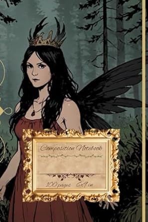 Composition Notebook College Ruled: fairy in garden Illustration | Cute Aesthetic Journal For School, College, Work