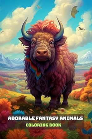 ADORABLE FANTASY ANIMALS COLORING BOOK: For Adults and Teens