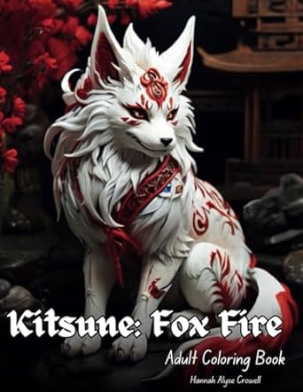 Kitsune: Fox Fire: Adult Coloring Book