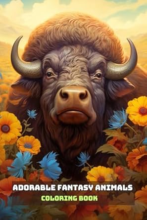 Cute Coloring Book For Adults: Adorable Fantasy Animals To Color