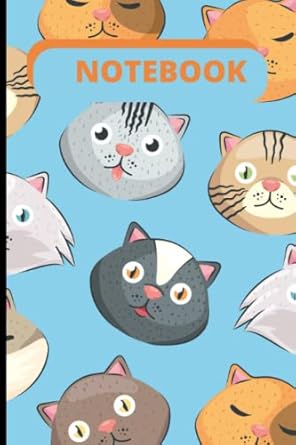 NOTEBOOK: Nicely looking cat face journal, 6x9', 120 pages ideas for moms, dads, kids, students, stamp collection and professionals