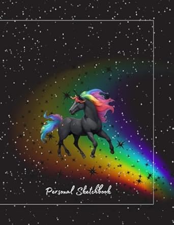 Personal black Unicorn Sketchbook, Journal, Drawing, Doodlink, Notebook for girls, teen, woman with blank and lined pages: for kids ages 4-8, 9-12, 12-16, 16-18