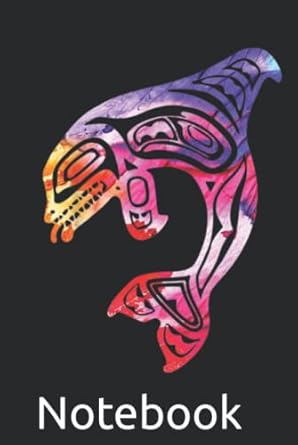 Colorful Orca Killer Whale Pacific NW Native American Notebook 6"x9" and 120 Lined Paper