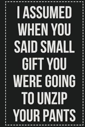 I Assumed When You Said Small Gift You Were Going to Unzip Your Pants: College Ruled Notebook | Novelty Lined Journal | Gift Card Alternative | Perfect Keepsake For Passive Aggressive People