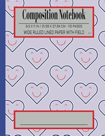 Blue Hearts Composition Notebook | Wide Ruled Notebook | 8.5.x 11 | 110 Pages | Intelligent Girls & Boys: For Teen Boys, Homeschool Children, Tweens, ... Journaling, Notetakers, Diaries & Teachers