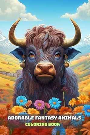 ADORABLE FANTASY ANIMALS COLORING BOOK: For Adults and Teens