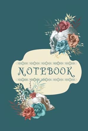Gothic Floral Skulls Notebook: Blank Lined Composition book with pastel colored floral skulls.