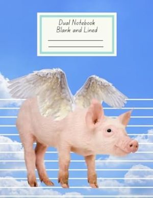 Pig With Wings Notebook: When Pigs Fly Composition Journal College Ruled Lines 8.5 x 11 Inch Dimensions for Optimists and Pessimists and High School and College Students and Everyday Scholars