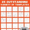 Blank Comic Book: 25 outstanding Variety of Templates, draw your own Comics, Size 8.5"x11", 300 Pages