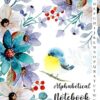 Alphabetical Notebook with Tabs: Large Lined-Journal Organizer with A-Z Index Tabs Printed, Alphabetic Password Book, Blue Bird and Flower Watercolor Cover Design