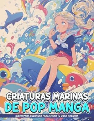 Criaturas Marinas de Pop Manga Libros Para Colorear Para La Relajación De Adultos: Páginas de Colorear de Criaturas Marinas de Pop Manga, para Adolescentes y Adultos, Set de Artista de Anime Manga
