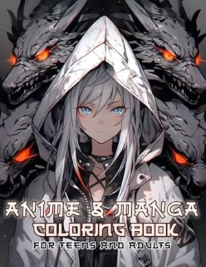 Anime and Manga Coloring Book for Teens and Adults: Immerse yourself in the enchanting realm of Japanese portraits, where dragons, birds, lions, ... pages that beautifully depict kawaii girls