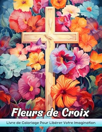 Fleurs de Croix Livre de Coloriage: Coloriage De Fleurs Croisées - Floraux Spirituels Pour Coloration Réfléchissante